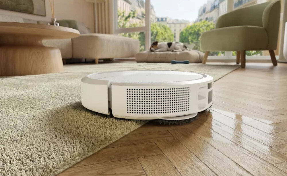 Robot sprzątający IROBOT Roomba 415 Combo Biały zdjęcie lifestyle Zarządzanie sprzątaniem Aplikacja Roomba® Home z poziomu smartfona  z poziomem hałasu około 70 dB