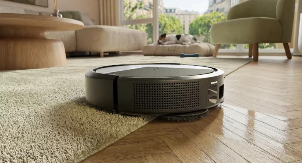 Robot sprzątający IROBOT Roomba 415 Combo Czarny zdjęcie lifestyle Zarządzanie sprzątaniem Aplikacja Roomba® Home z poziomu smartfona  z poziomem hałasu około 70 dB
