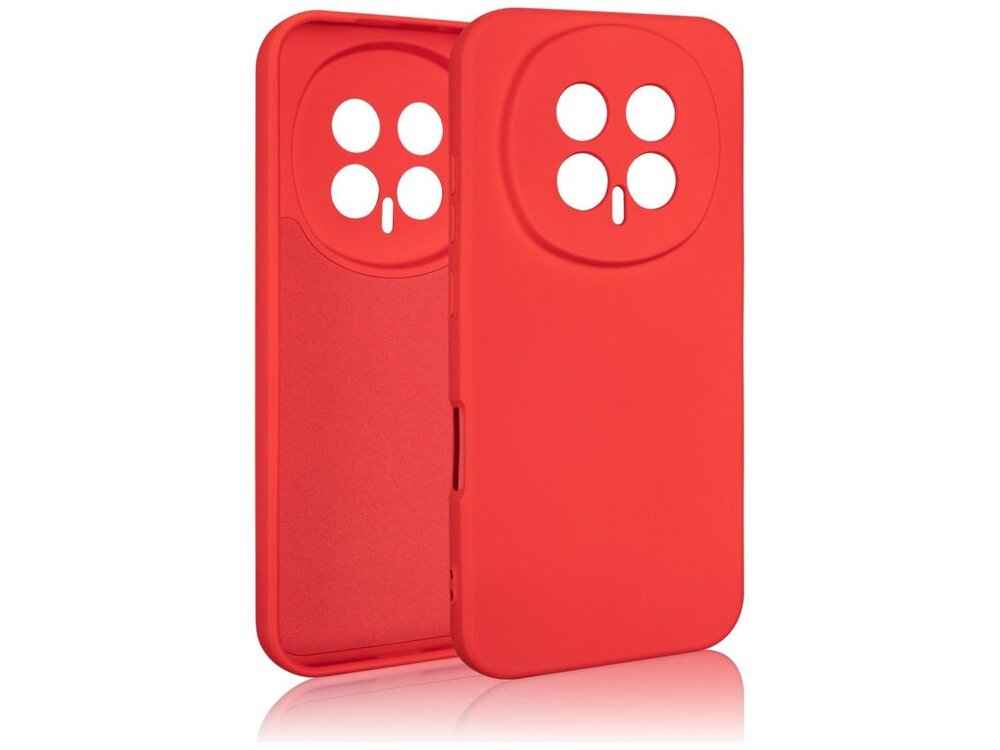 Czerwone etui silikonowe z wycięciami na aparat i przyciski, przeznaczone do telefonu Honor Magic 8.