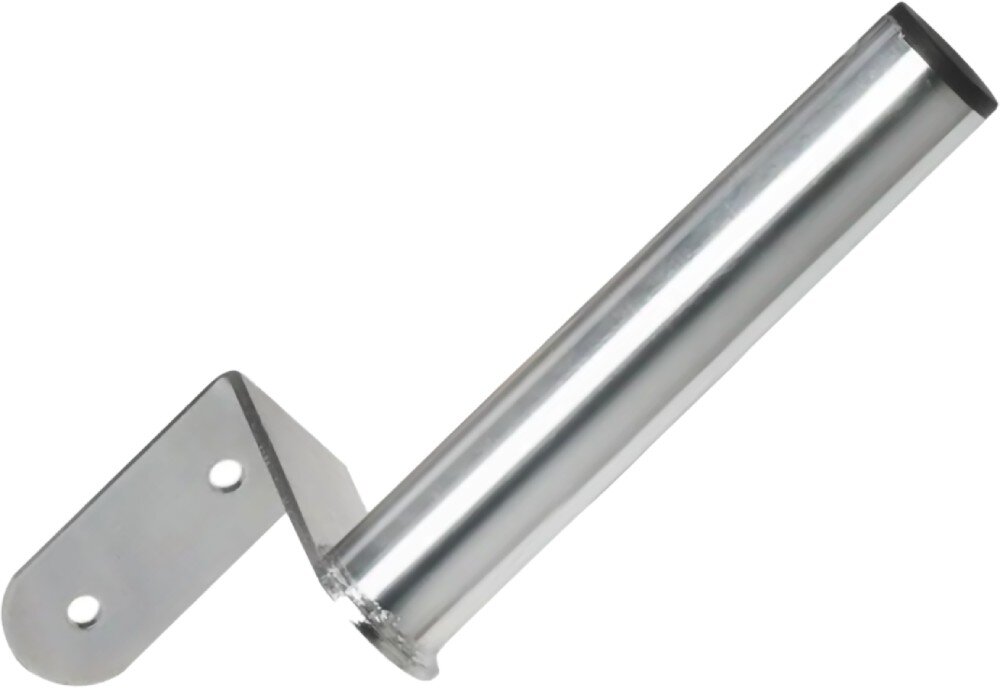 Uchwyt do anteny EXTRALINK S200 Srebrny stalowy element o rurkowym kształcie z czarną zatyczką na górze i płaską podstawą z dwoma otworami montażowymi