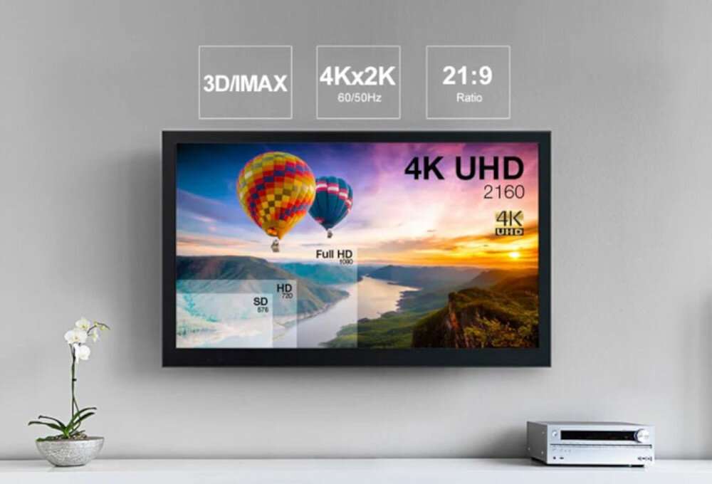 Kabel HDMI - HDMI UNITEK 40 m - Kompatybilność audio, telewizor na ścianie