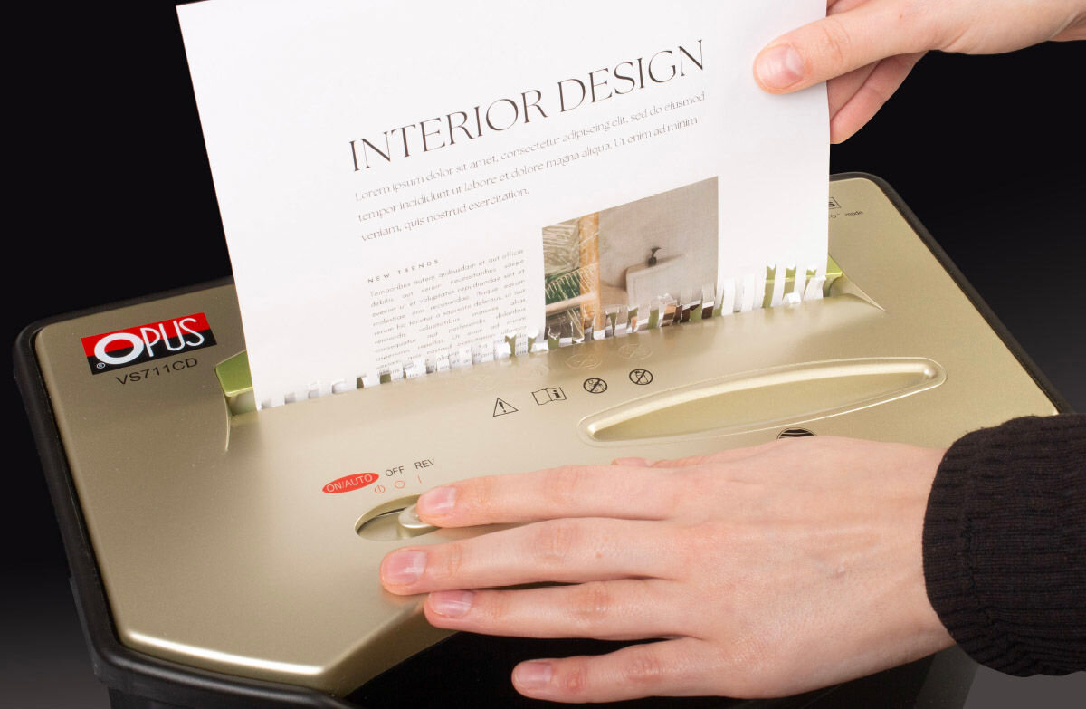 Niszczarka OPUS VS 711 CD 20 L, P-4, Ścinki, Automatyczny Start/Stop, Funkcja cofania automatyczne rozpoczynanie procesu niszczenia przełącznik rev