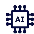 Ikona przedstawia ciemnoniebieski symbol mikroprocesora z literą \'A\' w środku.