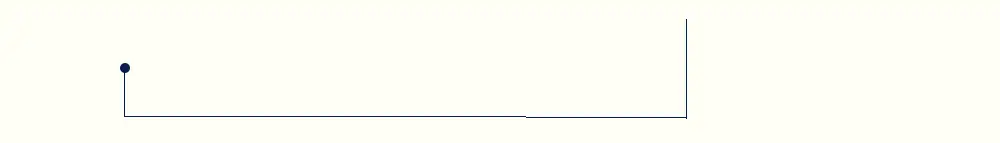 Obraz przedstawia cienką linię w kształcie litery \'L\' z kropką na jednym końcu, na jasnym tle.