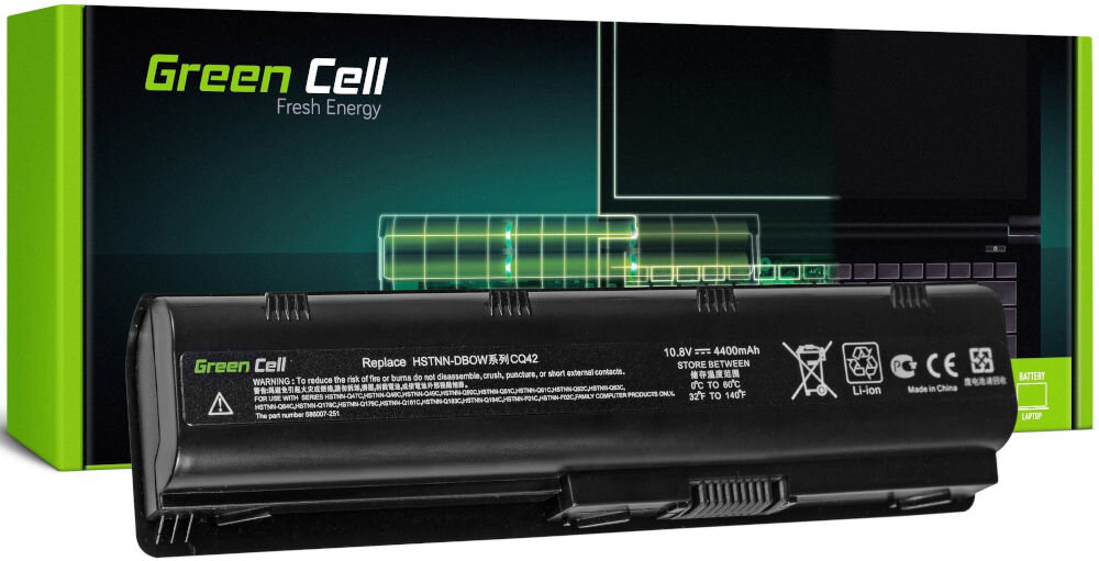 Bateria do laptopa GREENCELL MU06 4400 mAh akumulator zastępuje akumulatory HSTNN-CBOW, HSTNN-F01C, HSTNN-F02C, HSTNN-I78C, HSTNN-I79C, HSTNN-I81C, HSTNN-I83C, HSTNN-I84C, HSTNN-IB0X, HSTNN-IB1E, HSTNN-OB0Y, HSTNN-Q48C, HSTNN-Q49C, HSTNN-Q50C, HSTNN-Q51C, HSTNN-Q60C, HSTNN-Q61C, HSTNN-Q62C, HSTNN-Q63C, HSTNN-Q64C zgodność z oryginalnymi akumulatorami