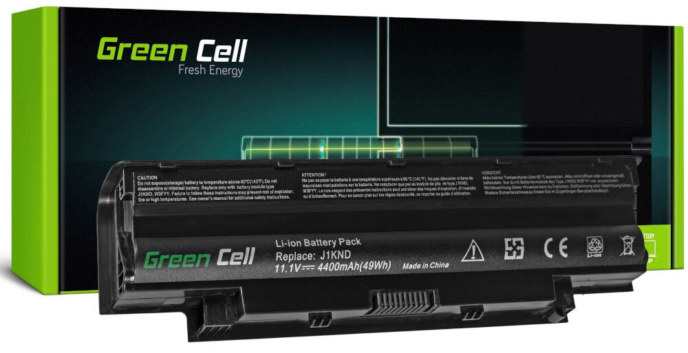 Bateria do laptopa GREENCELL J1KND 4400mAh akumulator zastępuje akumulatory 04YRJH, 0j1knd, 312-0233, 312-1262, 9TCXN, W7H3N zgodność z oryginalnymi akumulatorami