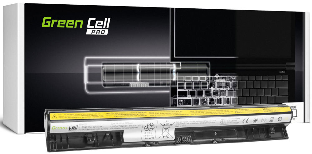 Bateria do laptopa GREENCELL Pro Lenovo 2600 mAh akumulator zastępuje
dedykowane baterie 90202869, 121500171, 121500172, 121500173, 121500174, 121500175, 121500176, L12L4A02, L12L4AO2, L12L4E01, L12L4EO1, L12M4A02, L12M4AO2, L12M4E01, L12M4EO1, L12S4A02, L12S4AO2, L12S4E01, L12S4EO1 zgodność z oryginalnymi akumulatorami produkt wraz z opakowaniem na białym tle