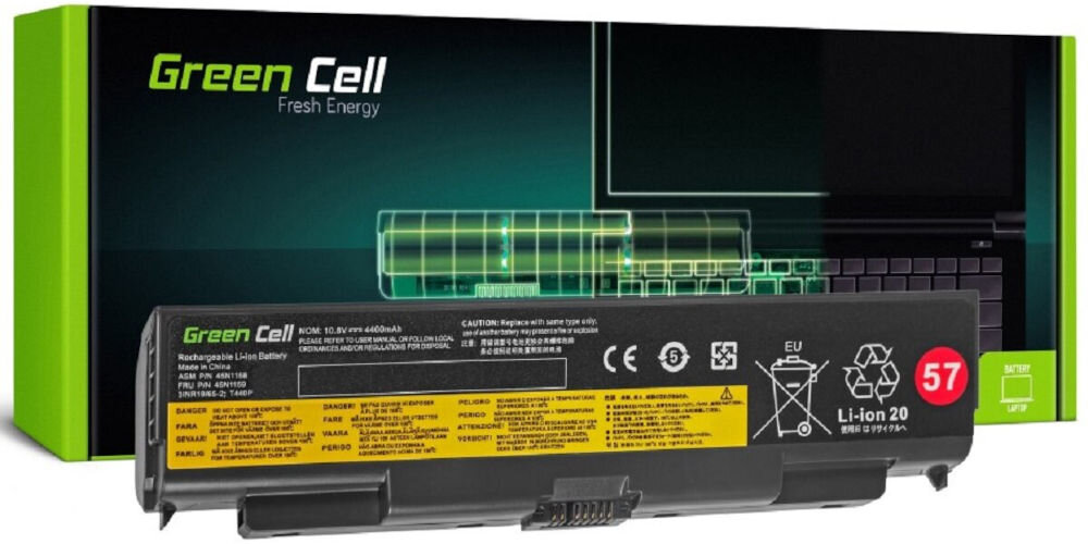 Bateria do laptopa GREENCELL LE89 4400 mAh akumulator zastępuje
					dedykowane baterie 45N114, 45N115 zgodność z oryginalnymi akumulatorami produkt wraz z opakowaniem na białym tle