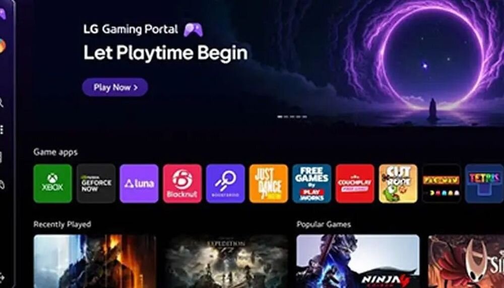 Telewizor LG 100QNED87B6 LG Gaming Portal NVIDIA GeForce Now gry, kadr z lg gaming portal