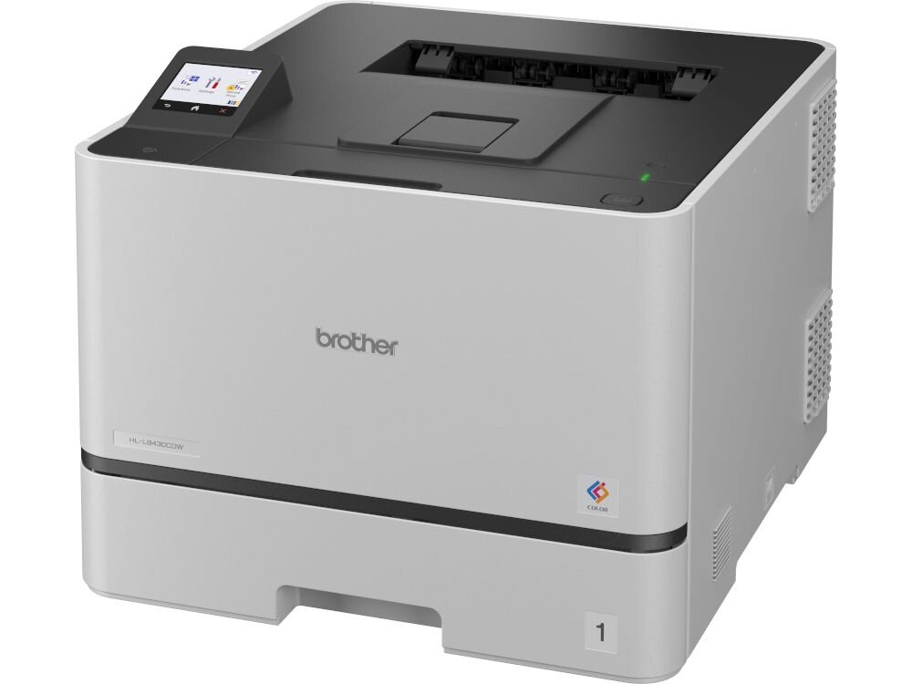 Sekcja o wymiarach i obudowie: Solidna obudowa drukarki laserowej Brother HL-L8430CDW.