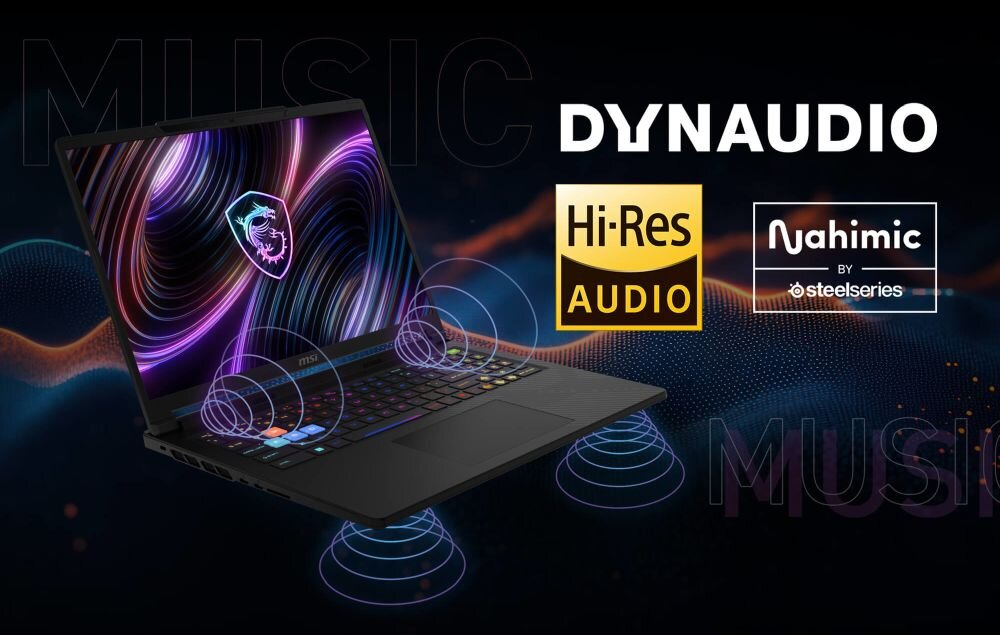 Laptop MSI Raider z Thunderbolt 4 prezentuje porty USB 3.2, HDMI, RJ45 i Audio Combo Jack na bocznych krawędziach obudowy – Thunderbolt 4 USB-A 3.2 Gen 1 HDMI