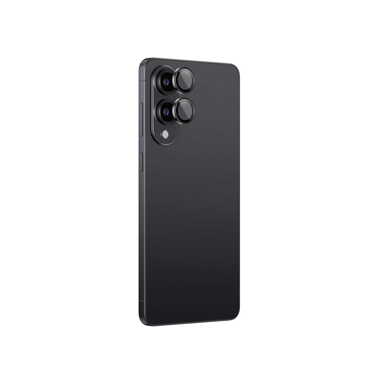 Obraz przedstawia czarny smartfon z trzema obiektywami aparatu na tylnej obudowie. Obiektywy są osłonięte szkłem ochronnym.