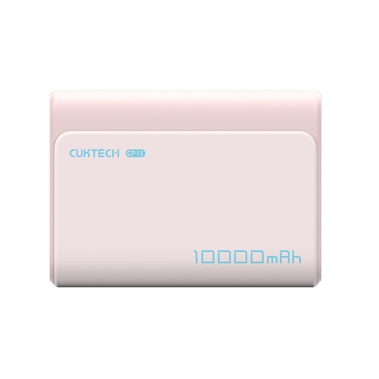 Różowy powerbank z napisem \'CUKTECH CP13\' oraz \'10000 mAh\' na obudowie.