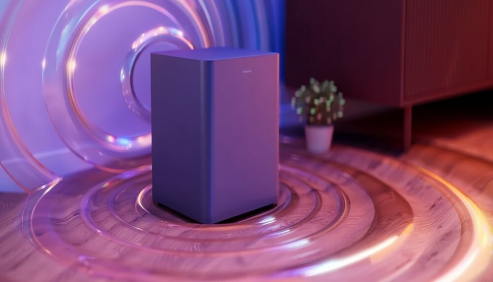 Soundbar PHILIPS TAB5601/10 bezprzewodowy subwoofer głębokie basy, głośnik stojący na podłodze