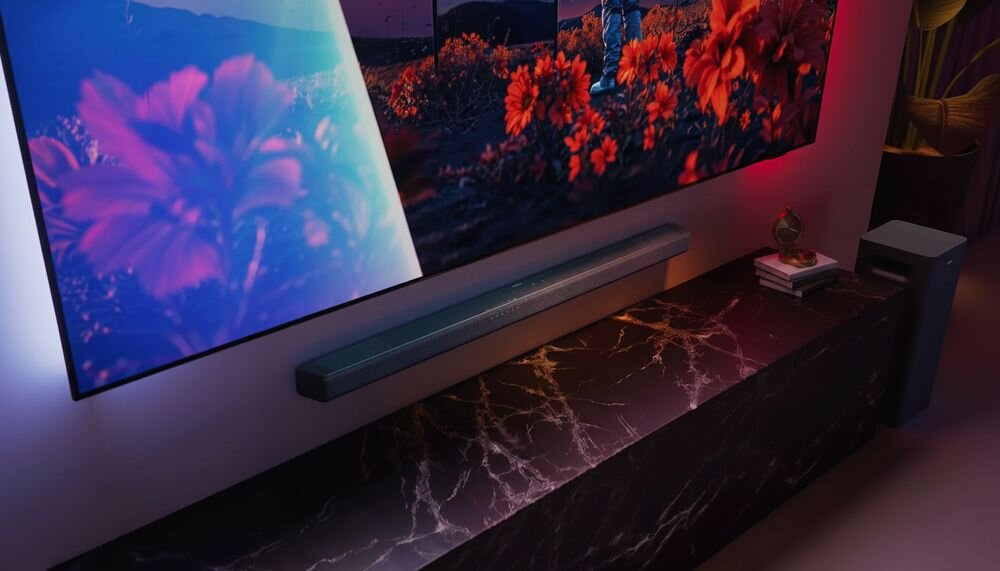 Soundbar PHILIPS TAB8301/10 dźwięk do filmów i domowej rozrywki, soundbar zawieszony pod telewizorem
