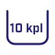 Ikona przedstawia symbol naczynia z napisem \'10 kpl\' w kolorze granatowym.