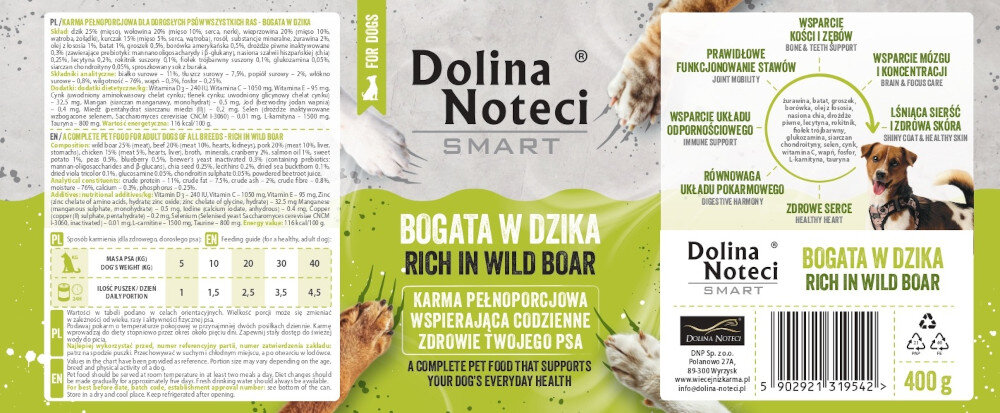 KARMA DLA PSA DOLINA NOTECI SMART BOGATA W DZIKA 400G