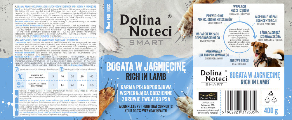 KARMA DLA PSA DOLINA NOTECI SMART BOGATA W JAGNIĘCINĘ 400G