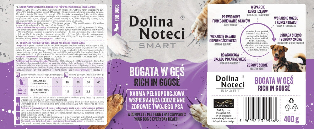 KARMA DLA PSA DOLINA NOTECI SMART BOGATA W GĘŚ 400G