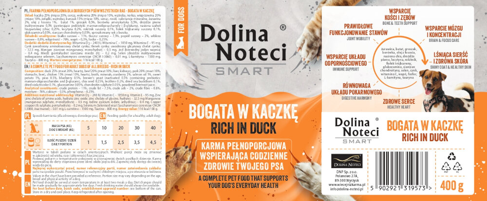 KARMA DLA PSA DOLINA NOTECI SMART BOGATA W KACZKĘ 400G