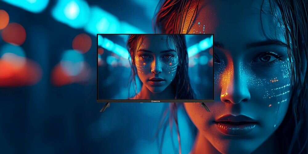 Telewizor MANTA MATV002LHN32 ekran LED HD wysoki kontrast naturalny obraz, telewizor od frontu