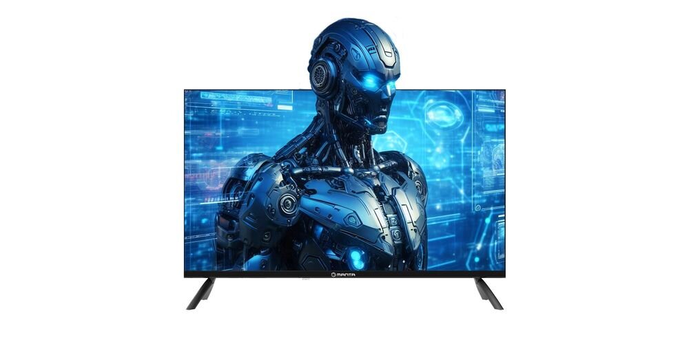 Telewizor MANTA MATV002LHN32 cyfrowe przetwarzanie sygnału USB 2.0 multimedia, telewizor od frontu na białym tle