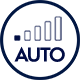 Ikona przedstawia symbol odkurzacza z napisem \'AUTO\' na ciemnoniebieskim tle.