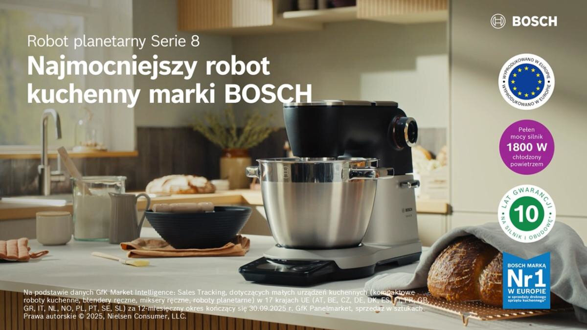 Robot kuchenny planetarny BOSCH Seria 8 MUMS8ZS13 1800W z zbudowaną wagą