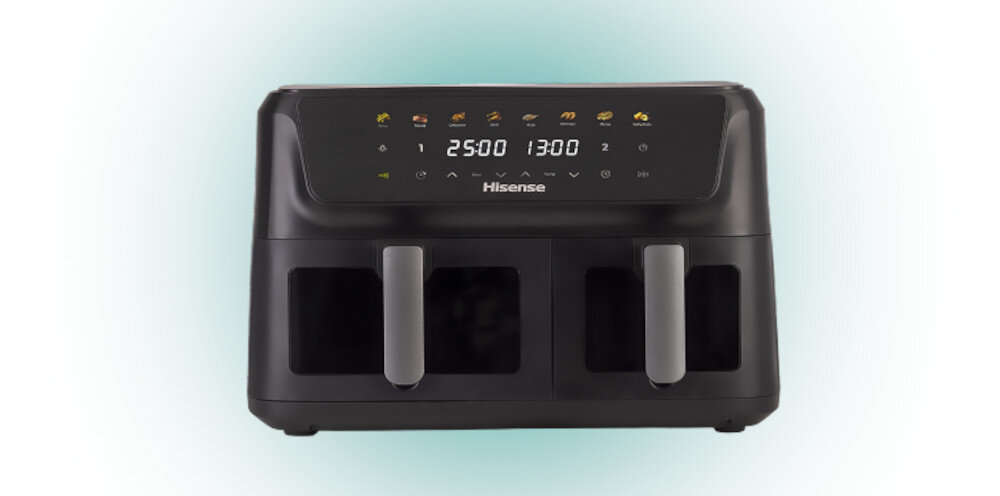 Air Fryer Frytkownica beztłuszczowa HISENSE HAF3300DHCD 11l z podwójnym koszem Bezpieczna obsługa Uchwyt Cool Touch
