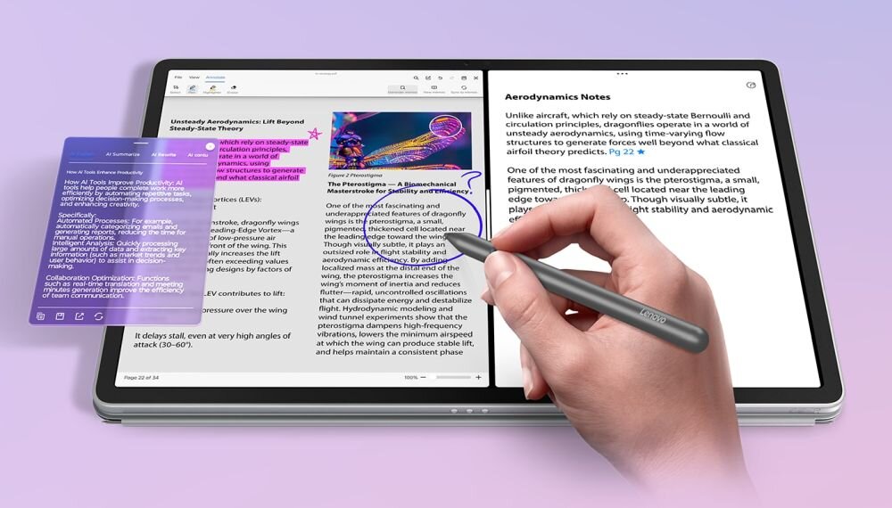 Lenovo Idea Tab Pro Gen 2 nauka AI wydajność ekran wyraźny obraz