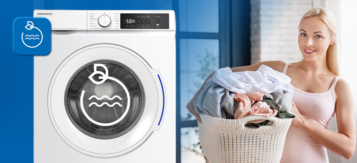 PRALKA DAEWOO WM-SA6400W0D-PL Pralka Daewoo z funkcją Enviro‑Logic. System pomaga zmniejszyć zużycie wody i energii przy mniejszych załadunkach EnviroLogic automatyczne dopasowanie wsadu oszczędność wody oszczędność energii