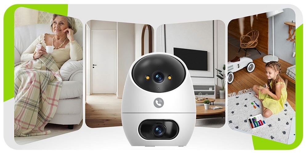 Kamera EZVIZ Beans View D220 Dual 2K, Wewnętrzna, Wi-Fi / Bluetooth, Kamera obrotowa, kamera, obrotowa, podwójna, monitoring, Monitoring domu i opieka nad bliskimi.