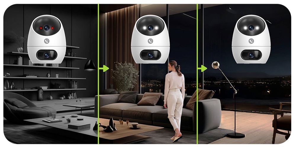 Kamera EZVIZ Beans View D220 Dual 3K, Wewnętrzna, Wi-Fi / Bluetooth, Kamera obrotowa, dwukierunkowe, audio, przycisk, rozmowy, Rozmowa wideo przez kamerę z bliskimi.