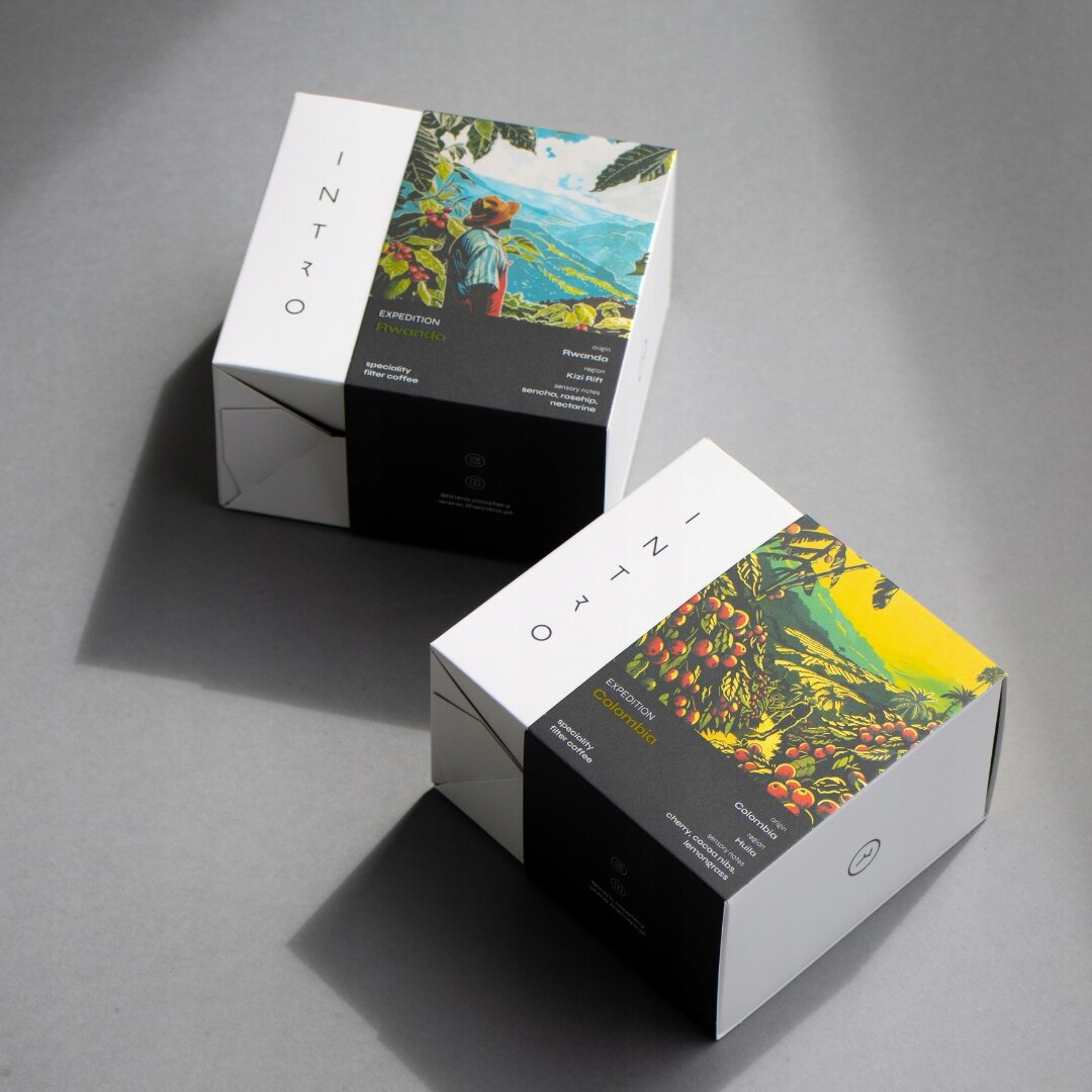 Zestaw Prezentowy Kawa Ziarnista 2x250g RWANDA & KOLUMBIA - Kawa Speciality