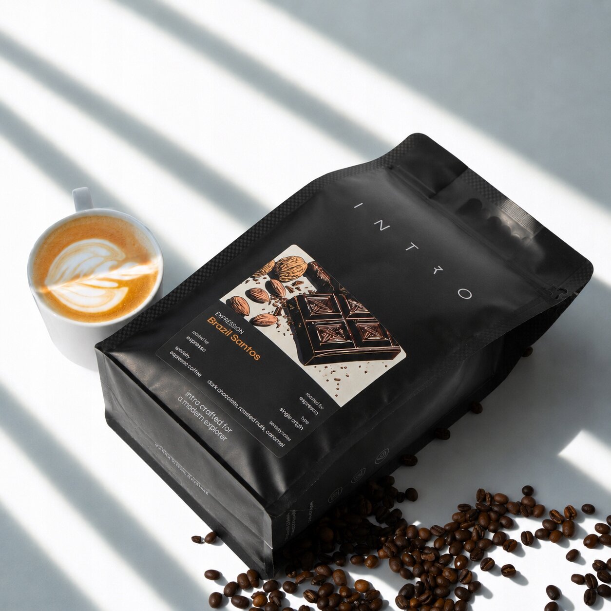 Kawa ziarnista 1kg - BRAZYLIA SANTOS - kawa rzemieślnicza, arabica | INTRO