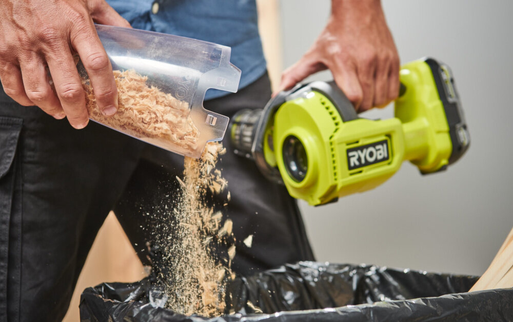 Odkurzacz warsztatowy RYOBI RHV18F-0 zbiornik na odpadki pojemnosc 600 ml filtr HEPA