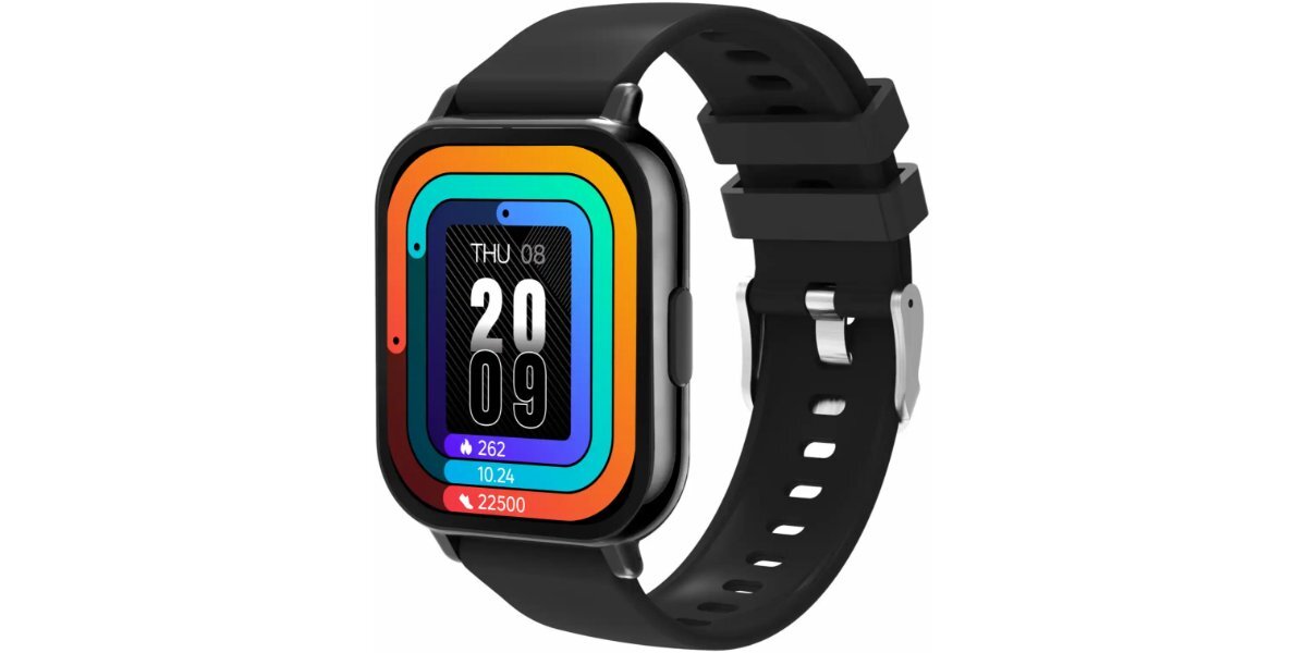 Smartwatch DENVER SWC-176B Czarny na białym tle.