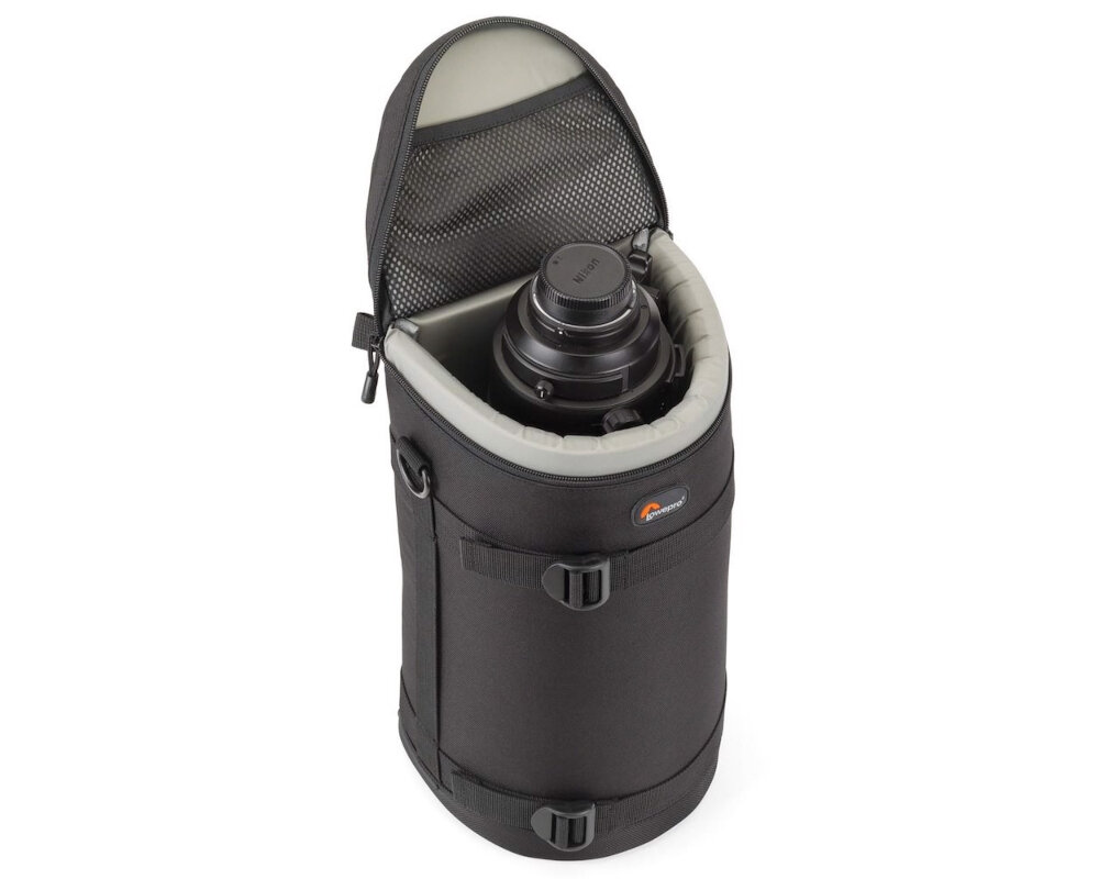 LOWEPRO Lens Case 13x32 lustrzanki wysokość wygoda sprzęt kieszenie przechowywanie trwałość wytrzymałość rzepy przegrody możliwości