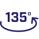 Ikona przedstawia symbol strzałki zakrzywionej o 135 stopni oraz tekst \'135°\'.