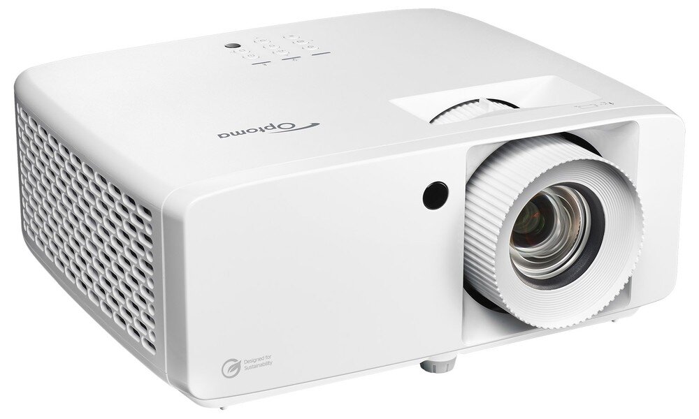 Projektor laserowy OPTOMA UHZ67-W Smart Control Android iOS HDMI 2.0 eARC, projektor na białym tle