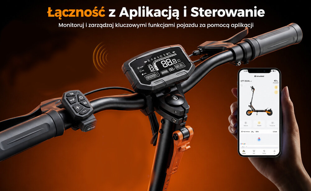 Hulajnoga elektryczna ISINWHEEL GT1 Dual 55km 2x800W Amortyzacja 10