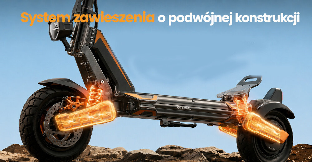 Hulajnoga elektryczna ISINWHEEL GT1 Dual 55km 2x800W Amortyzacja 10