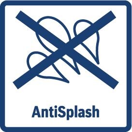 Ikona przedstawia symbol kropli przekreślony dwoma liniami oraz napis \'AntiSplash\'.