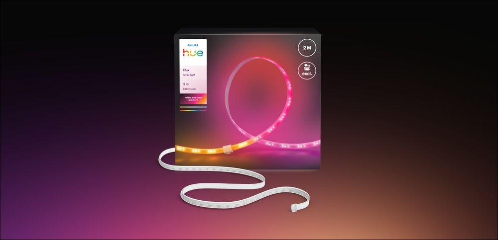Taśma LED PHILIPS HUE 929004297102 2 m Bluetooth/ZigBee, taśma, instrukcja, zawartość, zestaw, Pudełko z kolorową taśmą LED do dekoracji wnętrz.