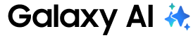 galaxyai logo Logo z napisem \'Galaxy AI\' oraz niebieskim symbolem przypominającym gwiazdę.