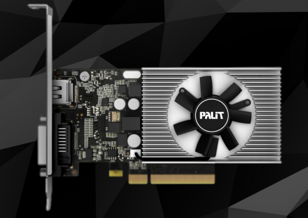 Karta graficzna PALIT GeForce GT 1030 2GB chłodzenie wentylator wymiary czujiki temperatura
