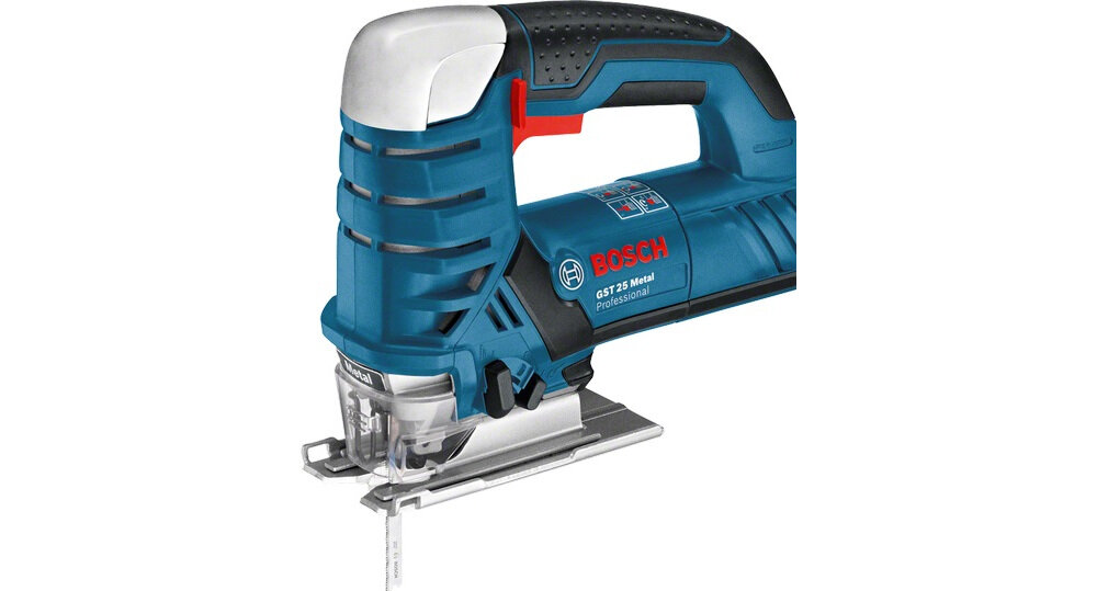 Wyrzynarka BOSCH GST 25 Metal Professional solidna stalowa podstawa ulepszony system montażu brzeszczotów system Electronic system SDS funkcja nadmuchu obniżona prędkość skokowa 2-stopniowa oscylacja