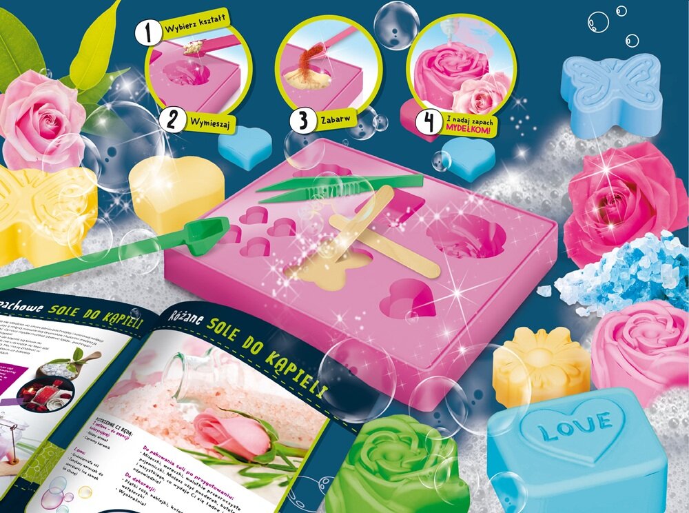 Zestaw kreatywny LISCIANI I-m a Genius Laboratorium naukowe Fabryka mydełek 304-PL67152 rozwijanie ciekawości, ciekawa nauka, produkcja mydełek, fascynujący proces chemiczny