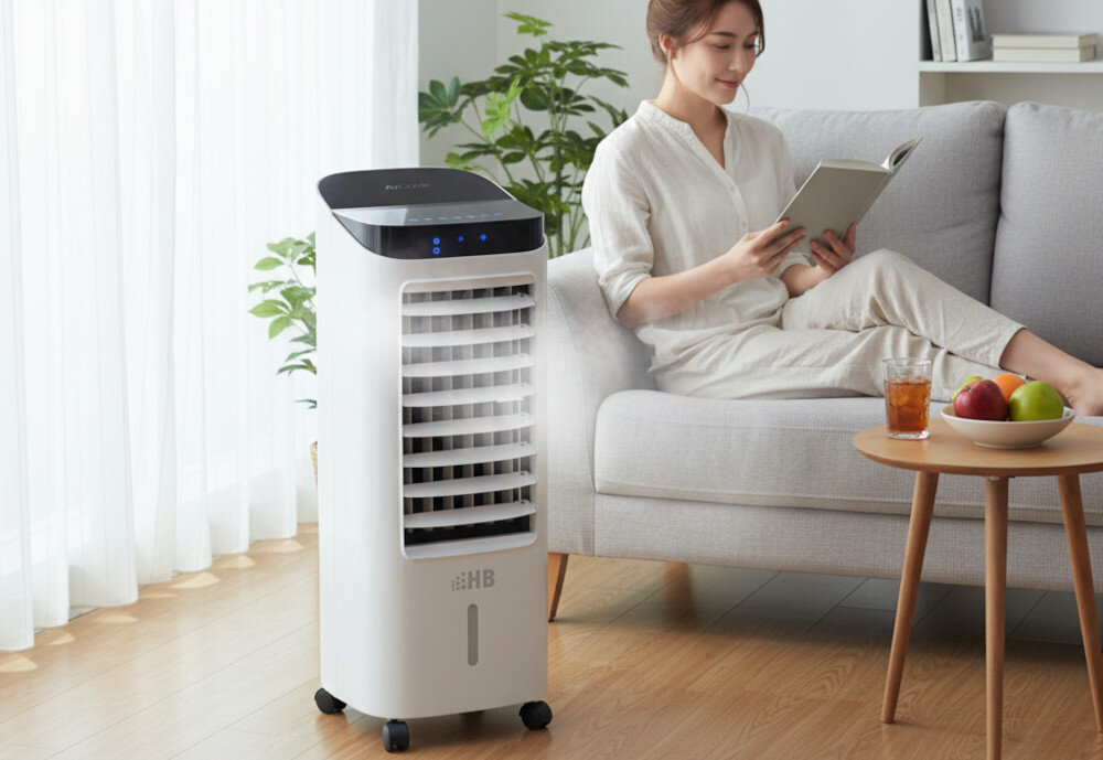 Klimator HB AC0078DWRC zdjęcie lifestyle Chłodne i czyste powietrze