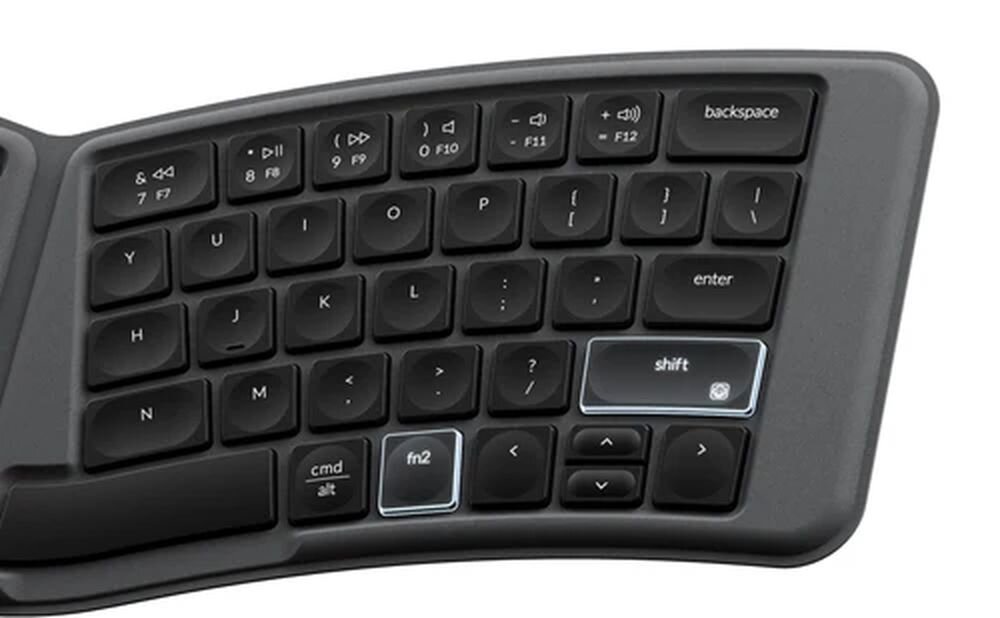 KEYCHRON B11P-K1 skrót „Fn” + „Shift” szybkie wywołanie panelu emoji emoji pisania wiadomości, komentarzy czy notatek - Prawa sekcja klawiatury z wyróżnionymi klawiszami skrótu fn shift